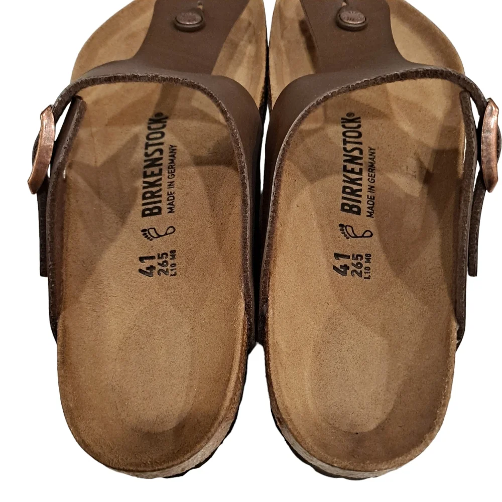 Birkenstock Ramses Dark Brown Birko Flor Thong Sandals Women's sz10 Men'… - Picture 6 of 7